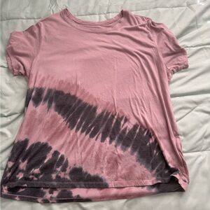 Pink and Black Tie-Dye Women's Top